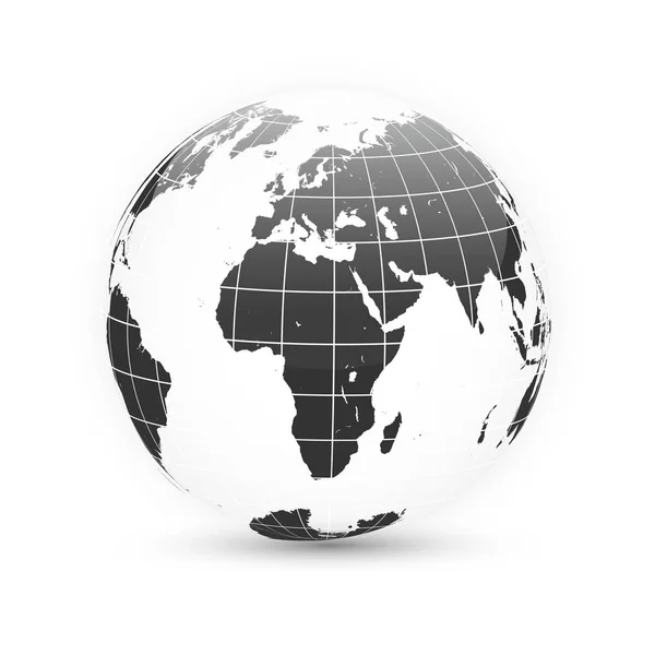 Globo terrestre. Mappa del mondo impostata. Pianeta con continenti. Illustrazione vettoriale — Vettoriale Stock