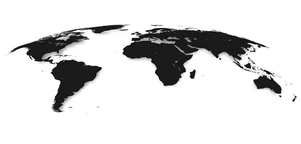 Mappa del Mondo Isolata su sfondo bianco in colore grigio. Illustrazione vettoriale — Vettoriale Stock