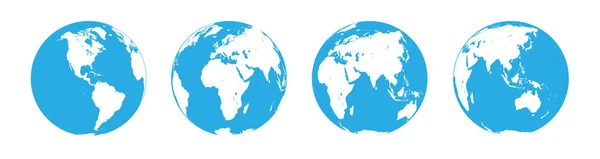 Globo terrestre. Mapa do mundo definido. Planeta com continentes. Ilustração vetorial —  Vetores de Stock