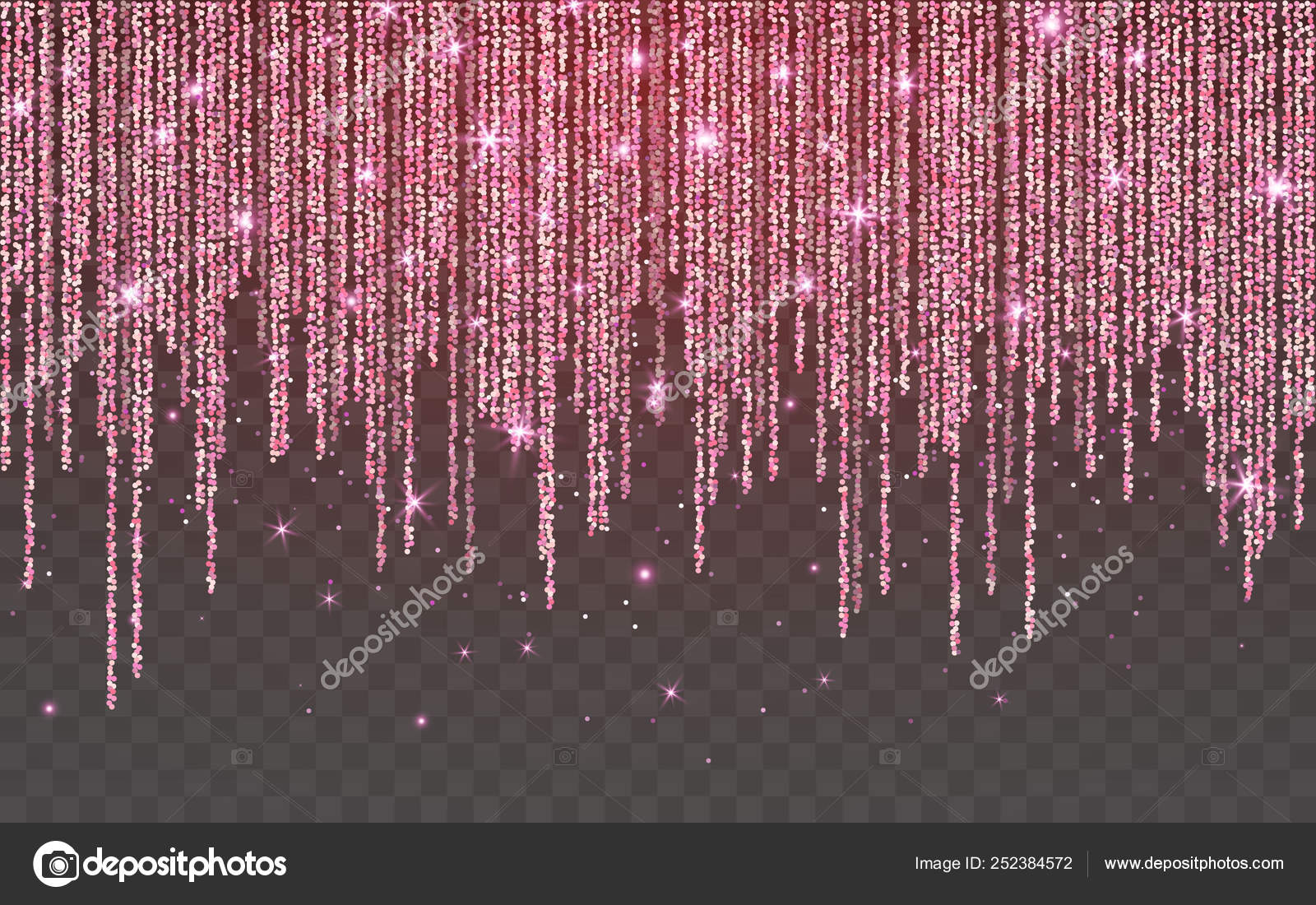 Pink glitter sparkle on a transparent background. Rose Gold Vibrant  background with twinkle lights. Vector illustration Stock Vector by  ©olehsvetiukha@gmail.com 252387694