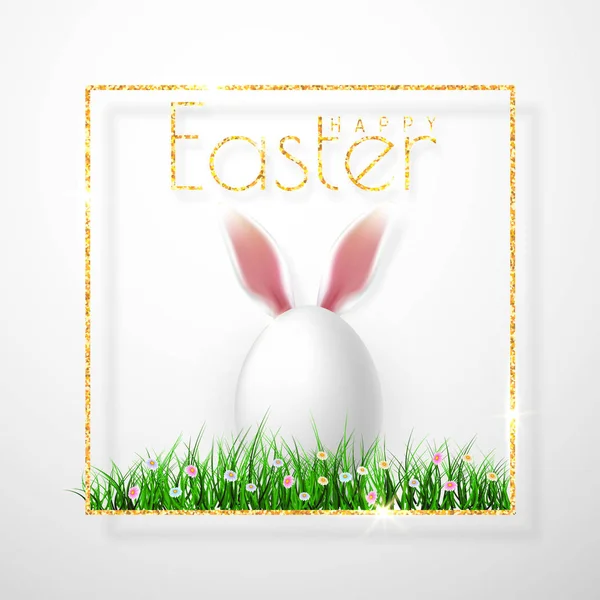 Joyeux Pâques. Oeufs de Pâques vectoriels réalistes, isolés sur un fond gris — Image vectorielle