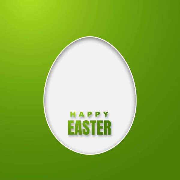 Bonne carte de vœux de Pâques avec papier couleur oeuf de Pâques sur fond vert. Illustration vectorielle — Image vectorielle