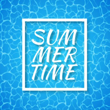 Yaz zamanı. Mavi su arka planı. Kusursuz mavi dalgalar deseni. Su havuzu doku alt arka plan. Vektör çizimi