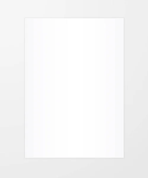 Folha A4 em branco de papel branco com sombra, modelo para o seu design. Preparado. Ilustração vetorial — Vetor de Stock