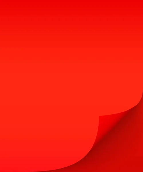 Κόκκινο φύλλο χαρτί με κουλουριασμένη γωνία και μαλακή σκιά, πρότυπο για τη σχεδίασή σας. Ορίσετε. Απεικόνιση διανυσματικών φορέων — Διανυσματικό Αρχείο