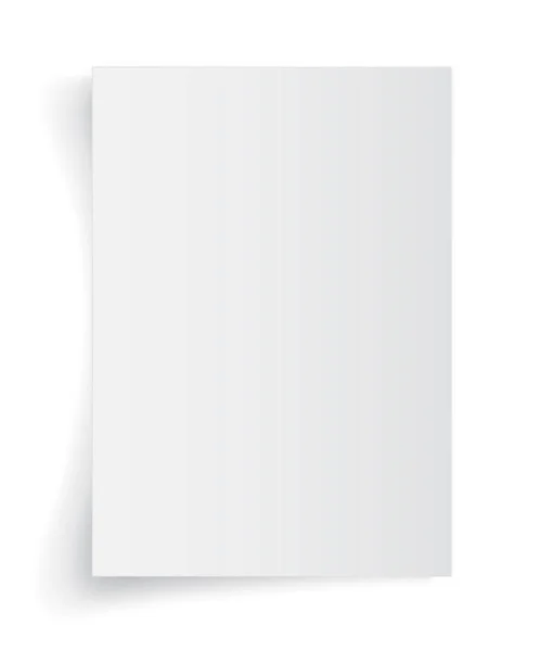Hoja en blanco A4 de papel blanco con sombra, plantilla para su diseño. Listos. Ilustración vectorial — Vector de stock