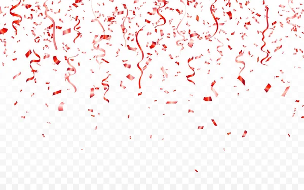 红纸屑庆祝狂欢节彩带。豪华贺卡。矢量插图 — 图库矢量图片
