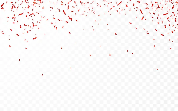 赤い紙吹雪お祝いのカーニバルのリボン。豪華なグリーティングカード。ベクトルイラスト — ストックベクタ
