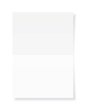 Gölgeli boş A4 sayfa beyaz kağıt, tasarımınız için şablon. Ayarlamak. Vektör çizimi