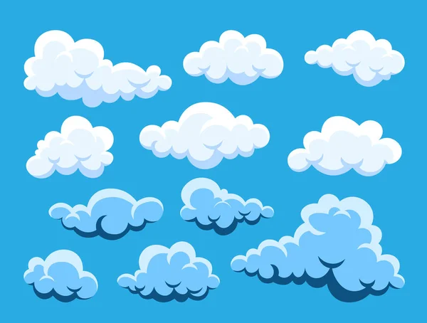 Wolke. abstrakte weiße Wolken auf blauem Hintergrund. Vektorillustration — Stockvektor