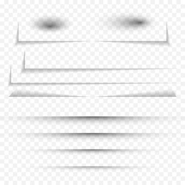 Şeffaf gerçekçi kağıt gölge efekti ayarlayın. Web afiş. Gölge izole şeffaf arka plan üzerinde reklam ve promosyon mesaj için