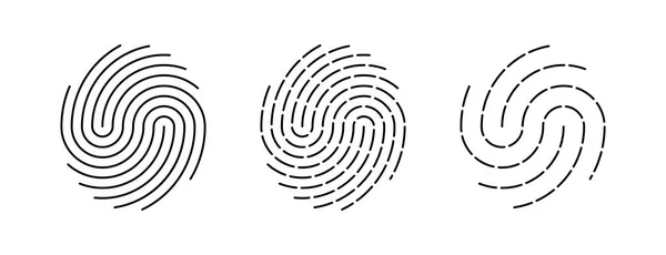 Icono de identificación de huellas digitales. Autorización biométrica y concepto de seguridad empresarial. Ilustración vectorial — Archivo Imágenes Vectoriales