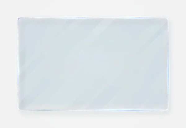 Glasteller Set vorhanden. Glasbanner auf transparentem Hintergrund. Flachglas vorhanden. Vektorillustration — Stockvektor