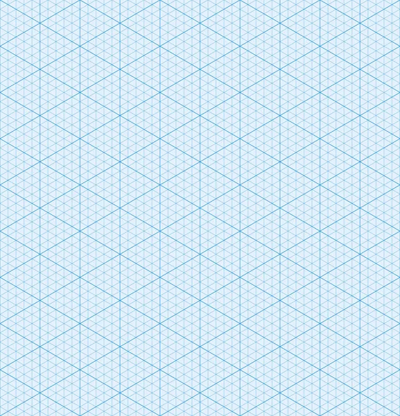 Isometric graph paper background. Seamless pattern. Vector illustration — Stock Vector