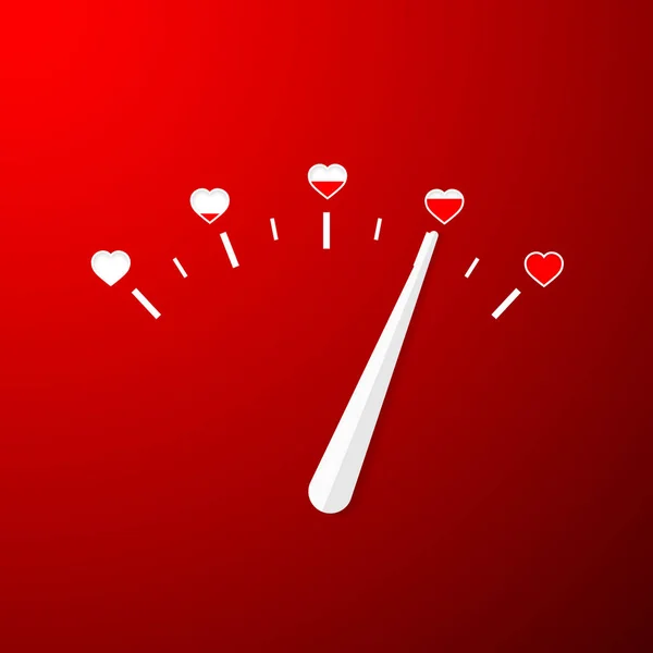 Liebesmesser. Valentines Tageskartenelement im einfachen flachen Stil. Vektorillustration — Stockvektor
