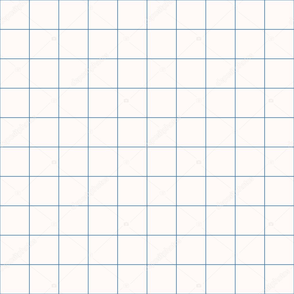 Millimeter grid. Square graph paper background. Seamless pattern. Vector illustration