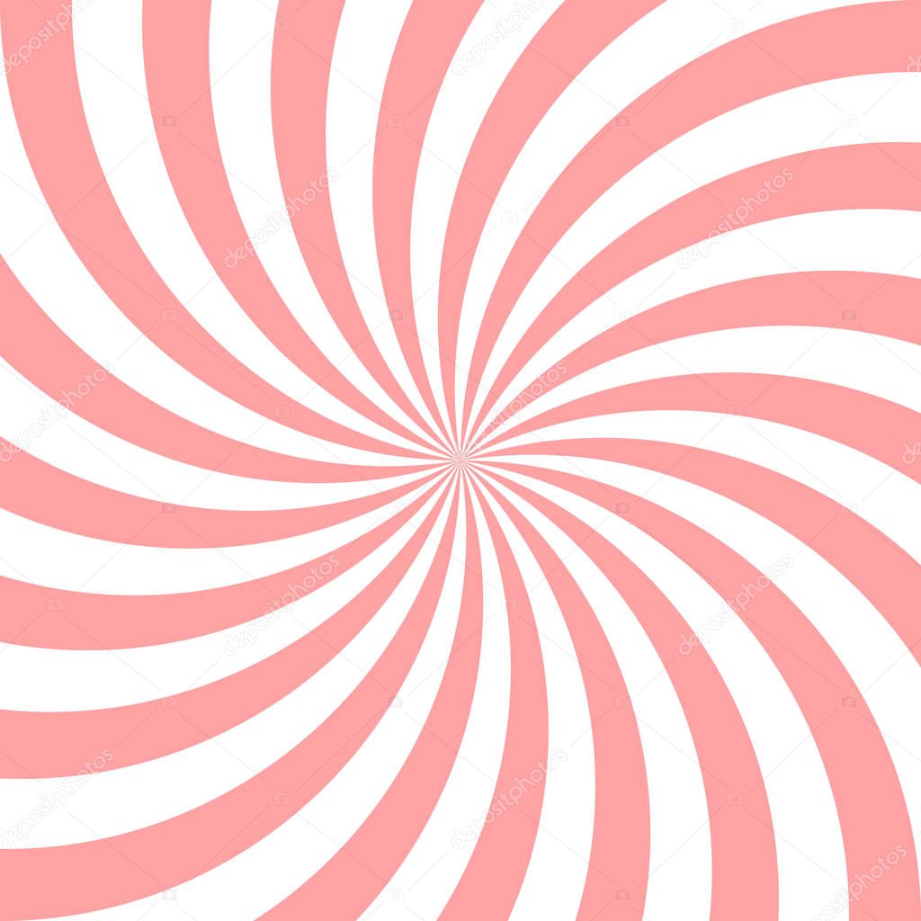 Sweet pink candy abstract spiral background. Vector illustration