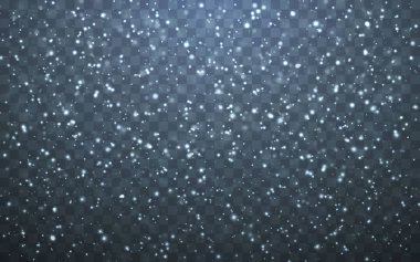 Noel karı. Koyu arka planda düşen kar taneleri. Kar yağışı. Vektör illüstrasyonu