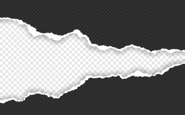 Yırtık kağıt kenarı. Yırtılmış kare kağıt şeritler. Vektör illüstrasyonu