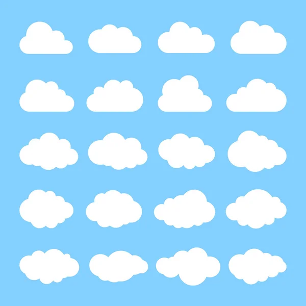 Wolke. abstrakte weiße Wolken auf blauem Hintergrund. Vektorillustration — Stockvektor