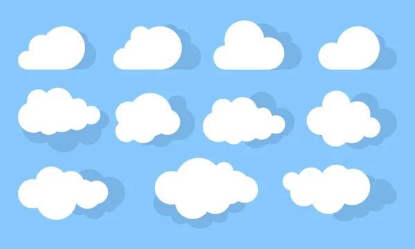 Wolke. abstrakte weiße Wolken auf blauem Hintergrund. Vektorillustration — Stockvektor