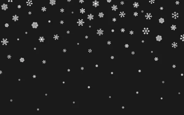 Julsnö. Fallande snöflingor på mörk bakgrund. Snöfall. Vektorillustration — Stock vektor
