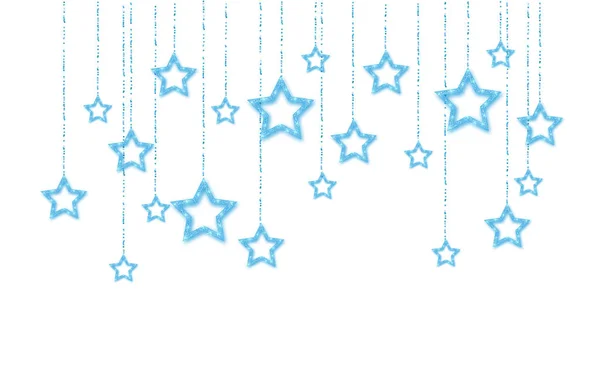 Синя рука блискучої сяючої зірки, ізольованої на білому тлі. Векторні ілюстрації — стоковий вектор