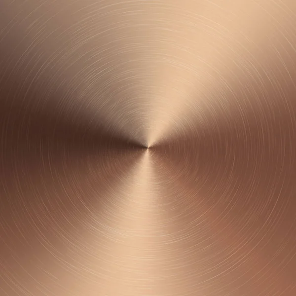 Gradiente radial metálico de bronce con arañazos. Efecto de textura de superficie de lámina de bronce. Ilustración vectorial — Vector de stock