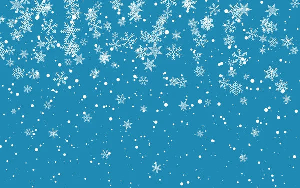 Weihnachtsschnee. Fallende Schneeflocken auf dunklem Hintergrund. Schneefall. Vektorillustration — Stockvektor