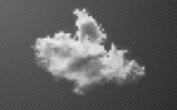 Nube realista sobre fondo transparente. Ilustración vectorial — Vector de stock