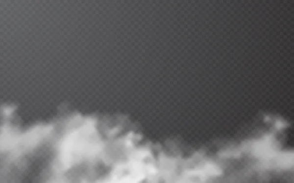 Nebel oder Rauch auf transparentem Hintergrund. Vektorillustration — Stockvektor