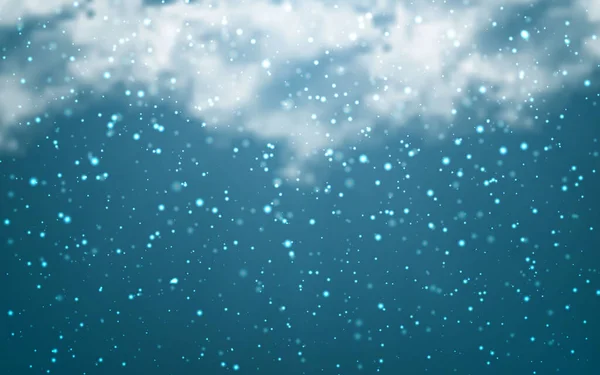 Neige avec flocons de neige et nuages sur fond transparent. Effet neige tombante. Neige de Noël. Chute de neige. Illustration vectorielle — Image vectorielle