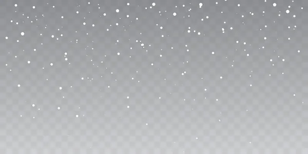 Nieve de Navidad. Caída de copos de nieve sobre fondo transparente. Nevadas. Ilustración vectorial — Vector de stock