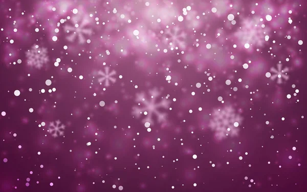 Weihnachtsschnee. Schneeflocken auf rotem Hintergrund. Schneefall. Vektorillustration — Stockvektor
