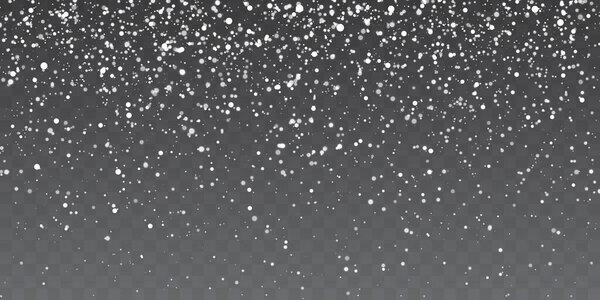 Рождественский снег Падающие снежинки на прозрачном фоне. Снегопад. Векторная иллюстрация