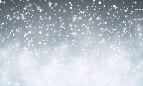 Śnieg Spadające Płatki Śniegu Ciemnym Tle Śnieg Ilustracja Wektora — Wektor stockowy