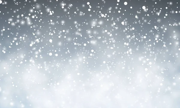 クリスマスの雪 暗い背景に雪が降る 降雪だ ベクターイラスト — ストックベクタ