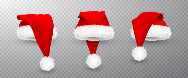 Rote Nikolausmütze Isoliert Auf Transparentem Hintergrund Gradient Mesh Weihnachtsmannmütze Mit — Stockvektor