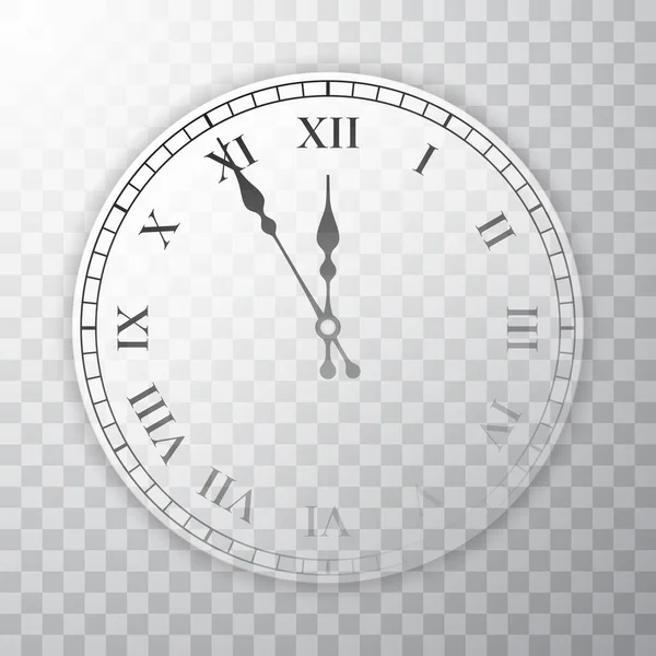 Reloj Círculo Año Nuevo Sobre Fondo Transparente Ilustración Vectorial — Archivo Imágenes Vectoriales
