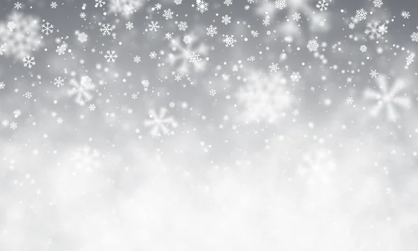 Karácsonyi Zuhanó Hópelyhek Sötét Háttérrel Havazik Vektorillusztráció — Stock Vector