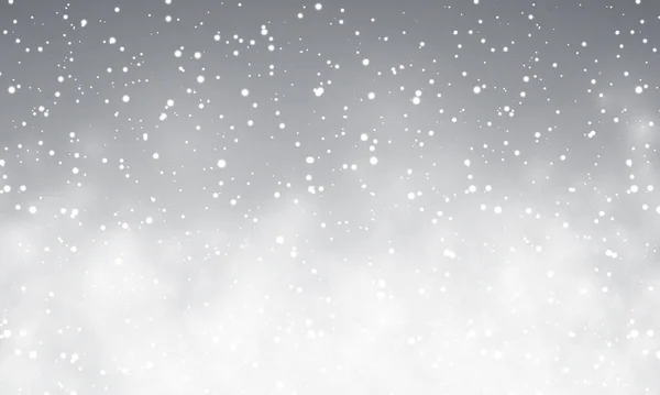 Christmas Snow Falling Snowflakes Night Background Snowfall Vector Illustration — Stock Vector