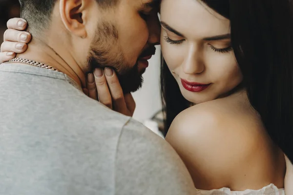 Portrait Very Attractive Couple Embracing Each Other — Stock Photo, Image