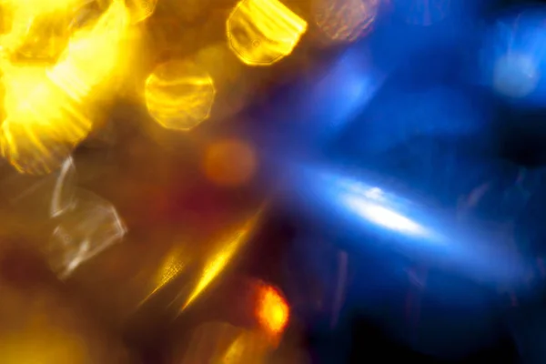 Абстрактне Яскраве Золото Блакитне Сяйво Якому Фокусі Фоні Боке — стокове фото