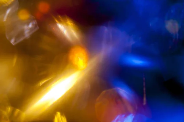 Masmavi Altın Renkleri Bokeh Arka Plan Üzerinde Parlak Işıkları — Stok fotoğraf