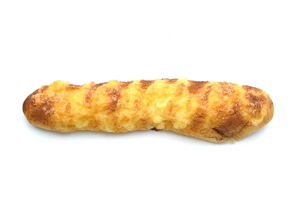 Beyaz Isoated Bir Peynir Ekmek — Stok fotoğraf