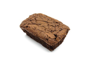 Çikolatalı Brownie arka planda izole edilmiş..
