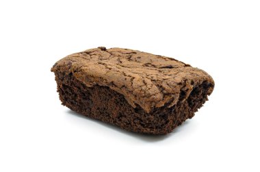 Çikolatalı Brownie arka planda izole edilmiş..