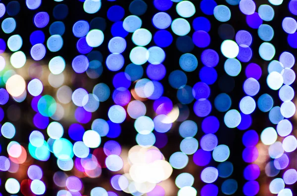 Een Heleboel Light Blue Bokeh Kerstmis Nieuwjaar Festival Het Winterseizoen — Stockfoto