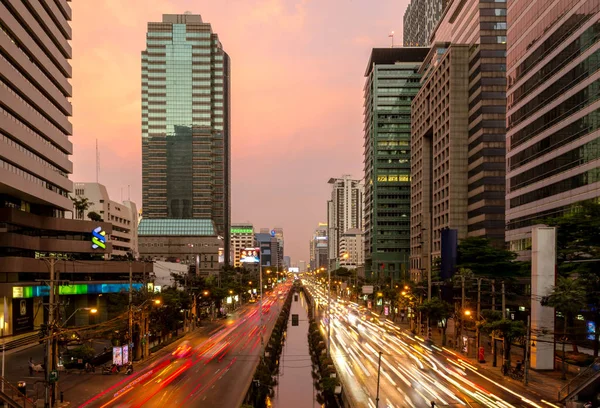 Editorial Bangkok City Thailand 25Th March 2017 Light Car Road — Stock Photo, Image