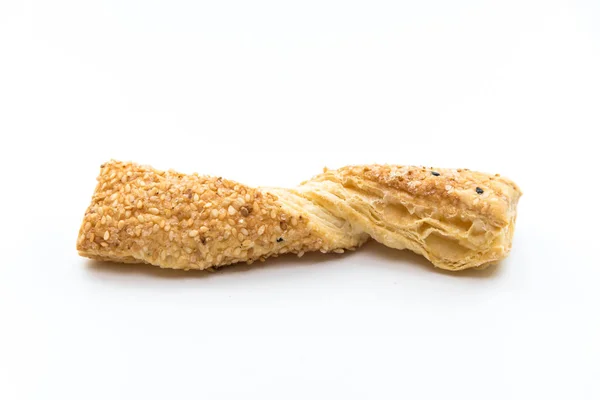 Beyaz Arka Planda Izole Şeker Bisküvi Ekmeği — Stok fotoğraf